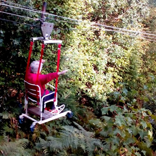 Flying through the trees on a Zipwire for wheelchair users
