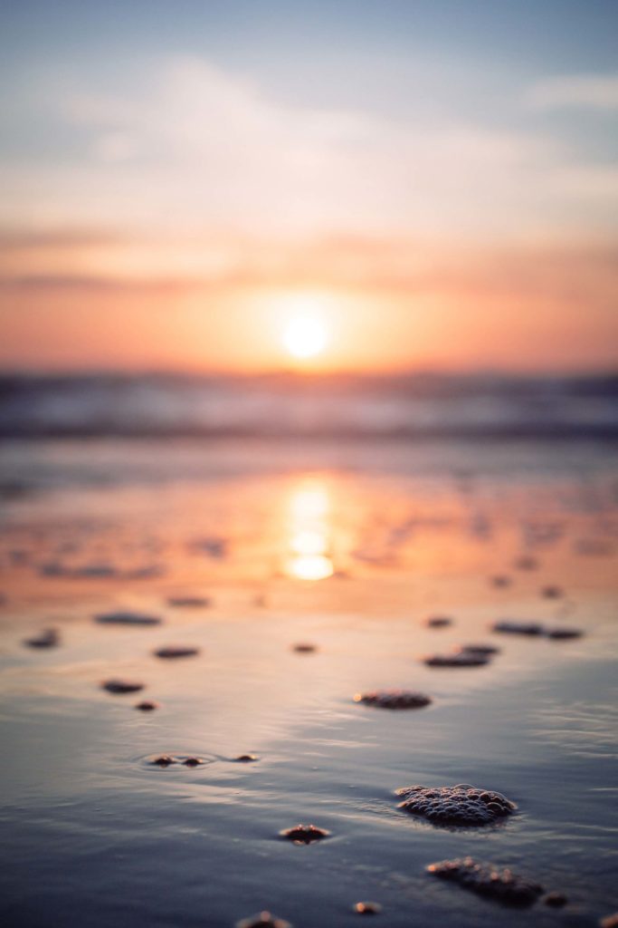 Sunset on a sandy beach