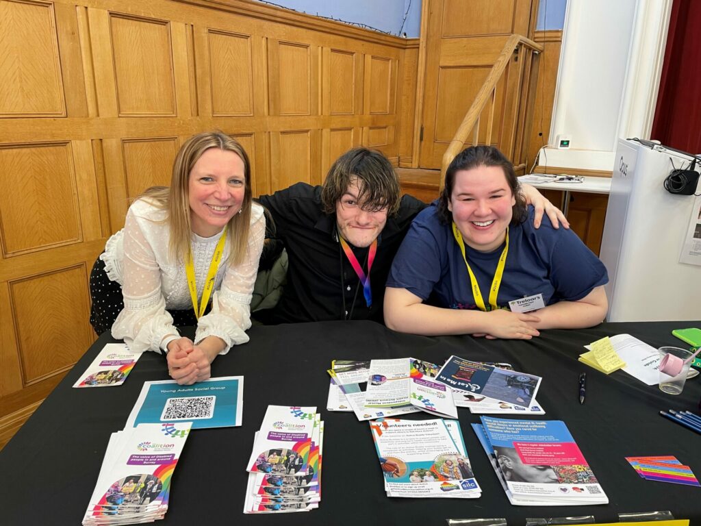 Photo of Coalition CEO Nikki, Hannah from Treloar's and Alex from The Coalition at our stand at the Treloar’s Future Fest.